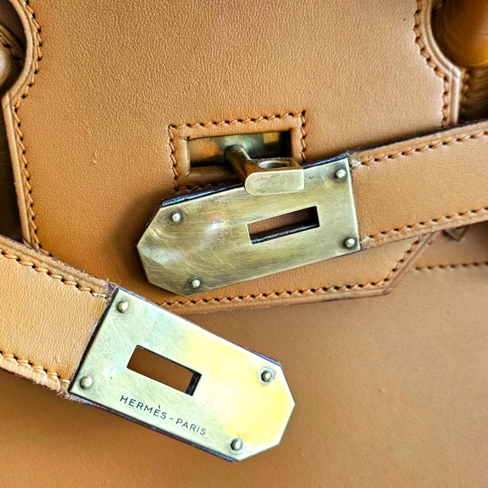 Hermes Birkin Natural Hide Leather HAC 50 Travel Bag - Picture 15 of 16